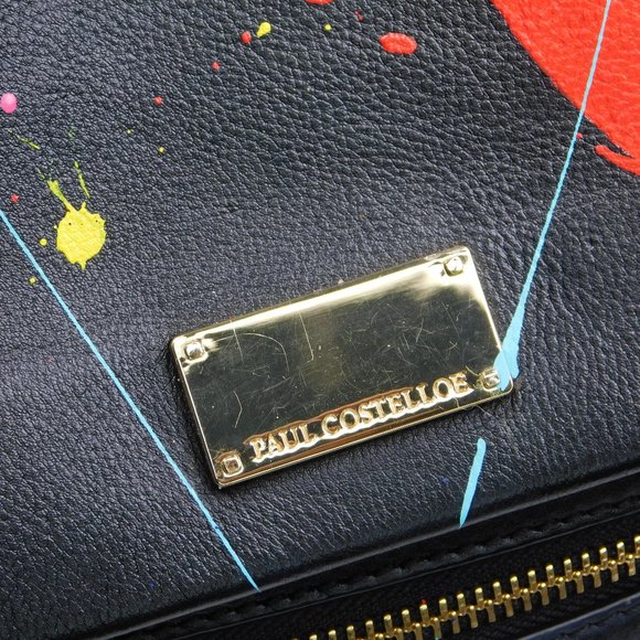 OOAK Upcycled Reworked Leather Floral Splatter Paint Backpack (6222) - Picture 5 of 10